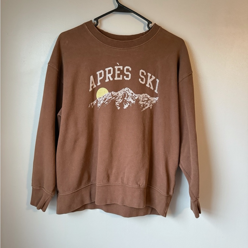 American Eagle Women’s Après Ski Brown Crewneck Sweater